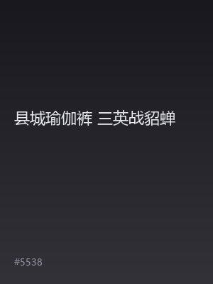 县城瑜伽裤 三英战貂蝉